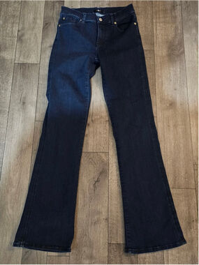 7 For All Man Kind Women’s Dark Blue Bootcut Jeans Size 30{Bx21}